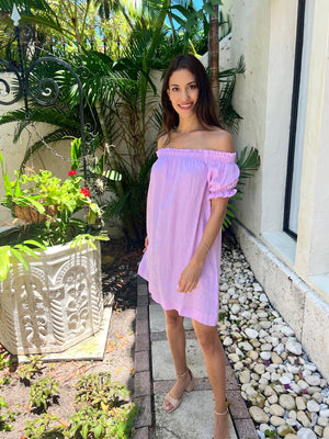 Linen Susanna off the Shoulder Dress by Marina St Barth from Marina St Barth