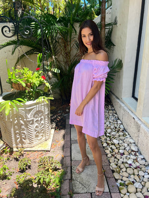 Linen Susanna off the Shoulder Dress by Marina St Barth from Marina St Barth