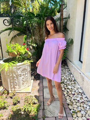 Linen Susanna off the Shoulder Dress by Marina St Barth from Marina St Barth