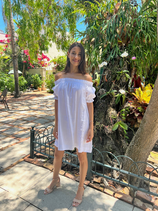 Linen Susanna off the Shoulder Dress by Marina St Barth from Marina St Barth