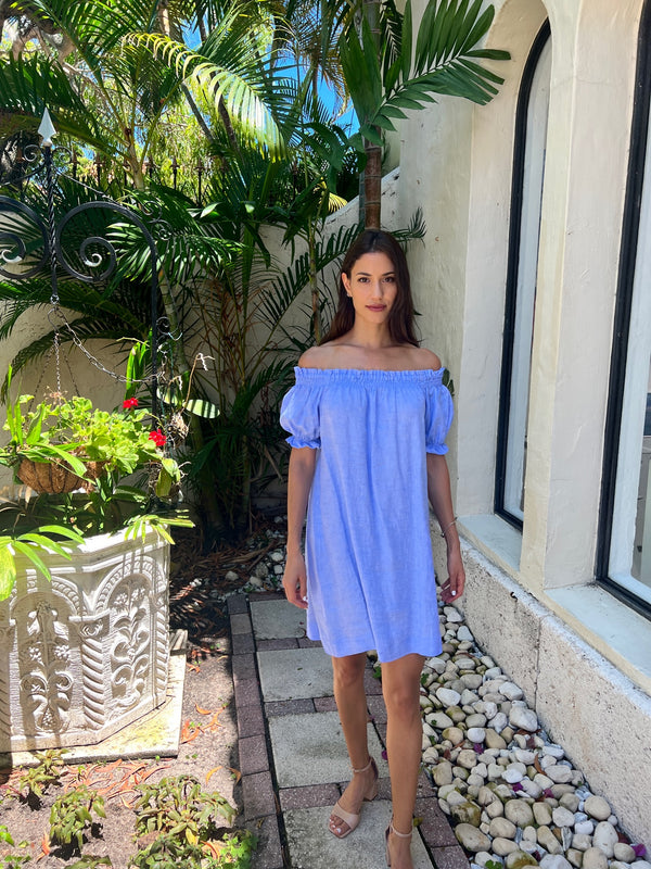 Linen Susanna off the Shoulder Dress by Marina St Barth from Marina St Barth