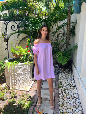 Linen Susanna off the Shoulder Dress by Marina St Barth from Marina St Barth