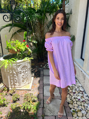 Linen Susanna off the Shoulder Dress by Marina St Barth from Marina St Barth