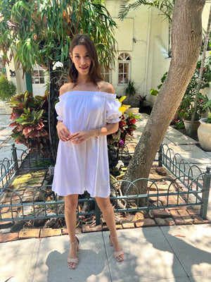 Linen Susanna off the Shoulder Dress by Marina St Barth from Marina St Barth
