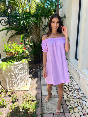 Linen Susanna off the Shoulder Dress by Marina St Barth from Marina St Barth