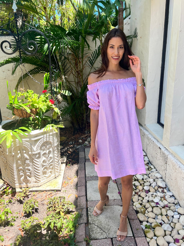 Linen Susanna off the Shoulder Dress by Marina St Barth from Marina St Barth