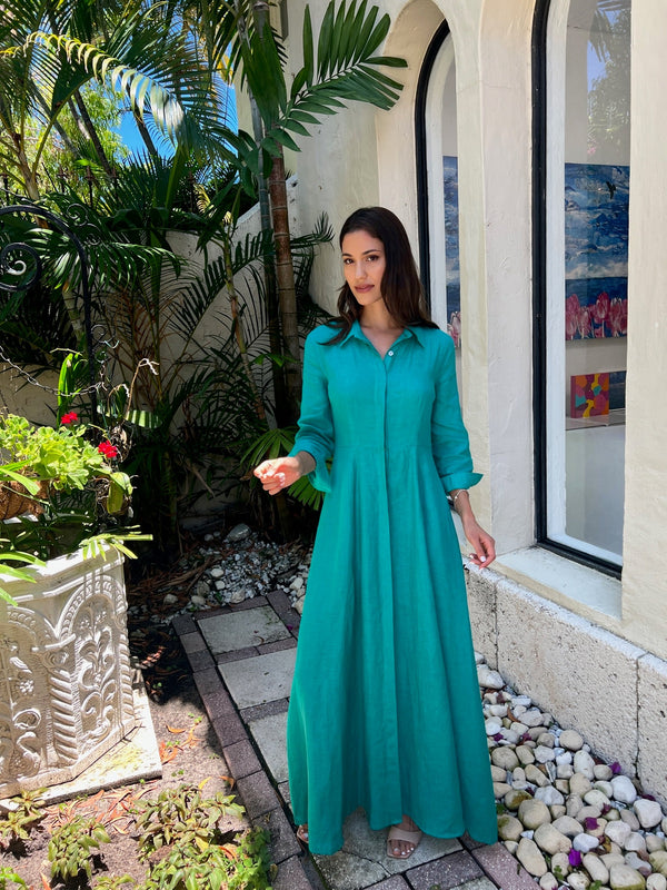 Shirt Dress Long Linen Solid by Marina St Barth from Marina St Barth