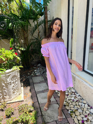 Linen Susanna off the Shoulder Dress by Marina St Barth from Marina St Barth