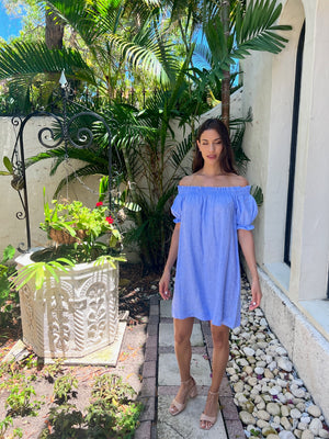 Linen Susanna off the Shoulder Dress by Marina St Barth from Marina St Barth