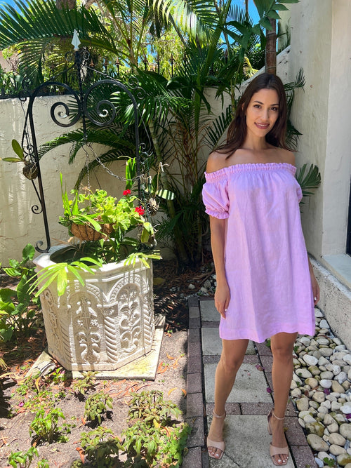 Linen Susanna off the Shoulder Dress by Marina St Barth from Marina St Barth