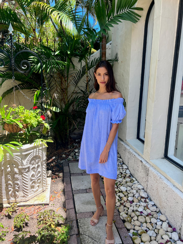 Linen Susanna off the Shoulder Dress by Marina St Barth from Marina St Barth