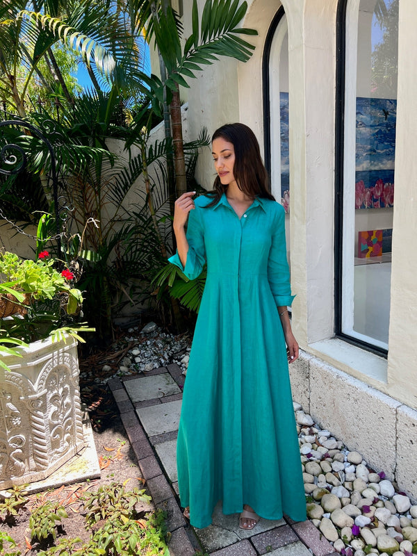 Shirt Dress Long Linen Solid by Marina St Barth from Marina St Barth