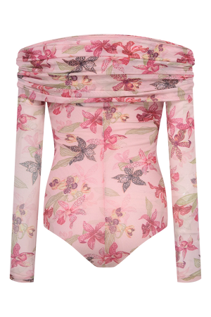 Orchid Tulle Bodysuit by PatBo from Marina St Barth