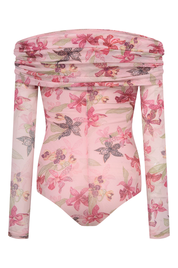 Orchid Tulle Bodysuit by PatBo from Marina St Barth