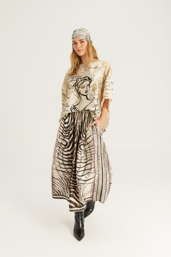 Vanessa Midi Skirt Noir Muse by Me 369 from Marina St Barth