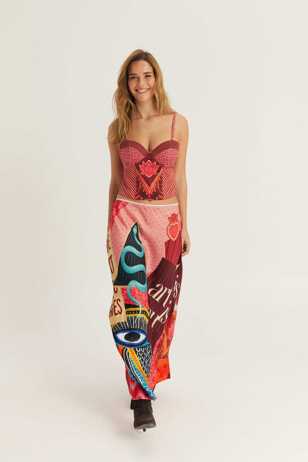 Blakely Slip Skirt Red Aura by Me 369 from Marina St Barth