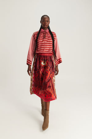 Vanessa Midi Skirt Red Aura by Me 369 from Marina St Barth
