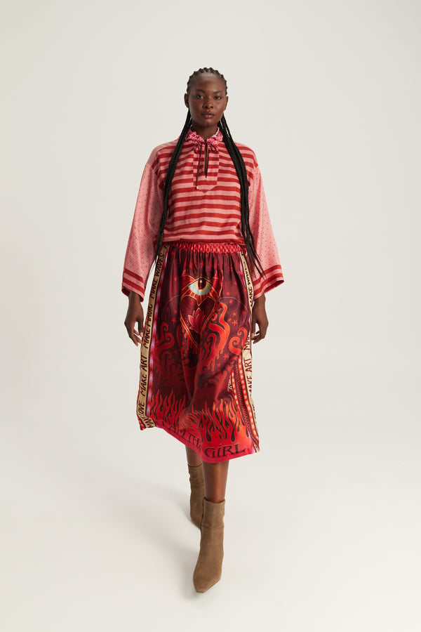 Vanessa Midi Skirt Red Aura by Me 369 from Marina St Barth