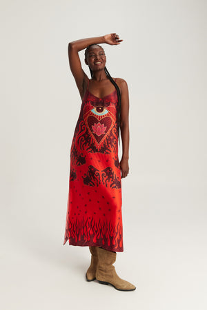 Olivia Camisole Dress Red Aura by Me 369 from Marina St Barth