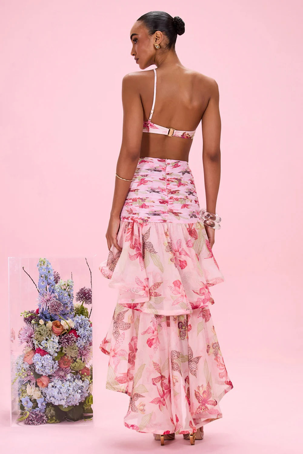 Orchid Bloom Chiffon Maxi Skirt by PatBo from Marina St Barth