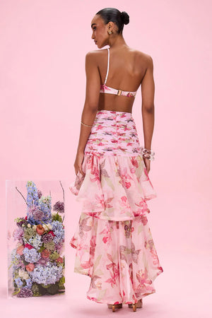 Orchid Bloom Chiffon Maxi Skirt by PatBo from Marina St Barth