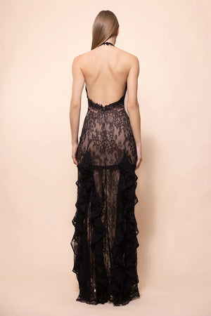 Bianca Lace Deep V Gown