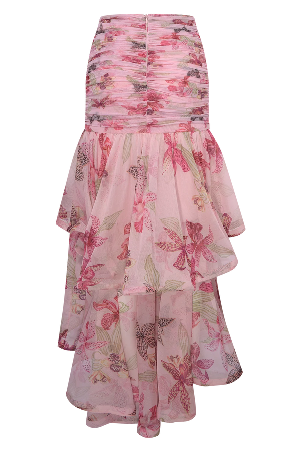 Orchid Bloom Chiffon Maxi Skirt by PatBo from Marina St Barth