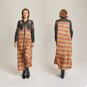 Me369 Elena Black Denim Shirt Dress