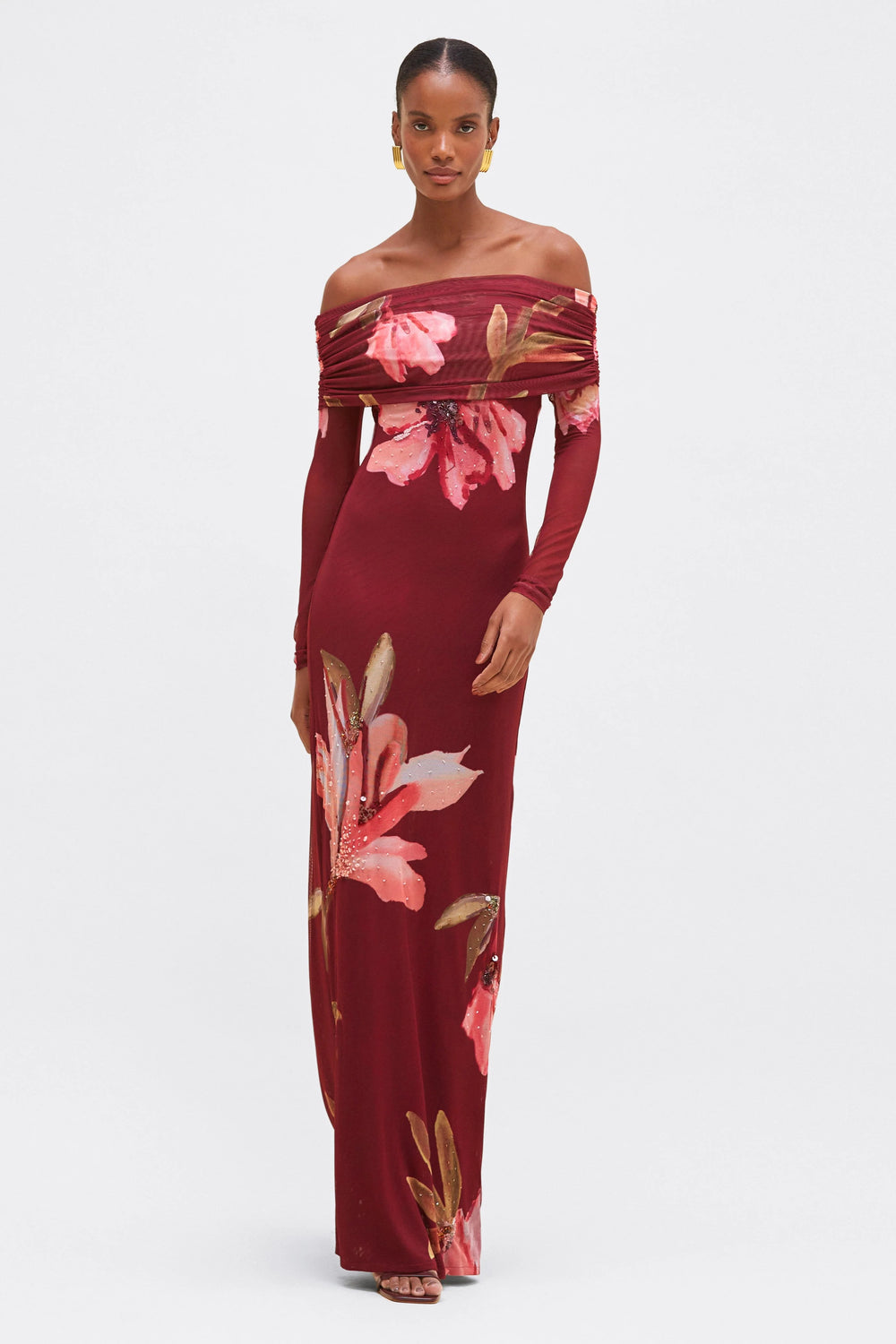 PatBo Delicata Tulle Maxi Dress