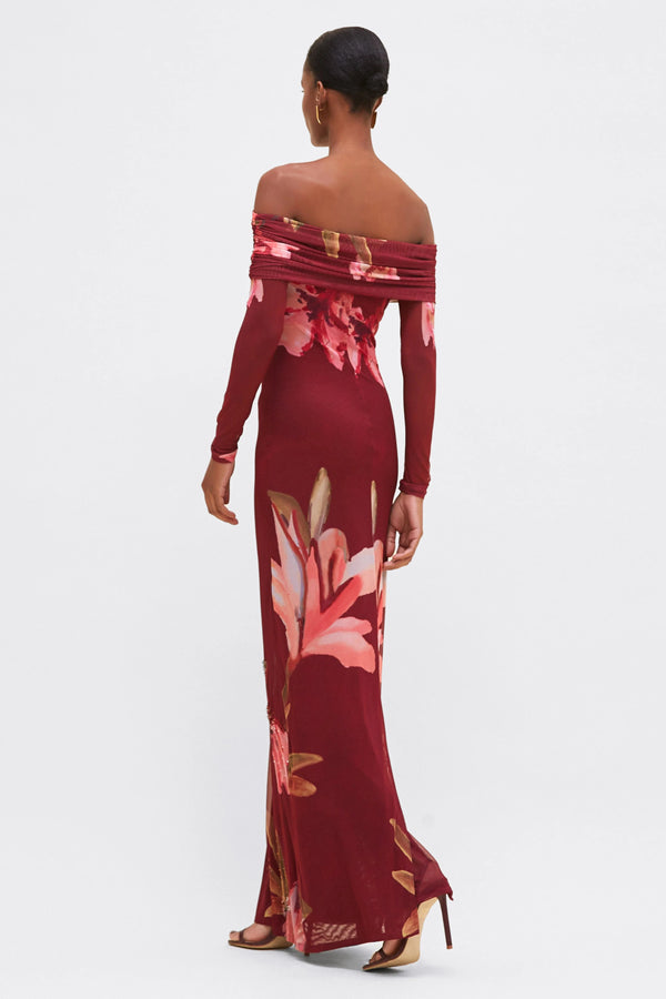 PatBo Delicata Tulle Maxi Dress