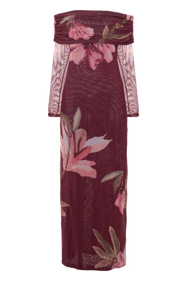 PatBo Delicata Tulle Maxi Dress