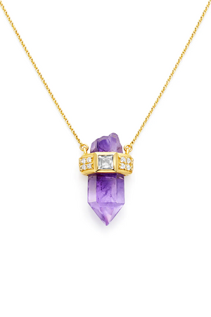 Magical Baby Crystal Amethyst Necklace by Nayla from Marina St Barth
