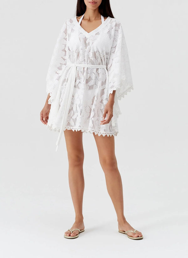 Petra White Flowers Kaftan