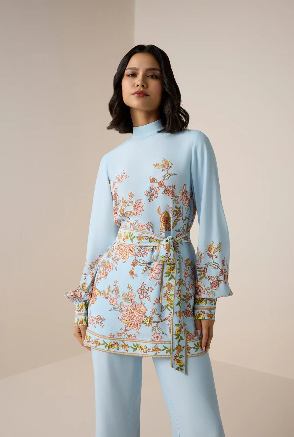 Hemant & Nandita Riah Scarf Neck Top