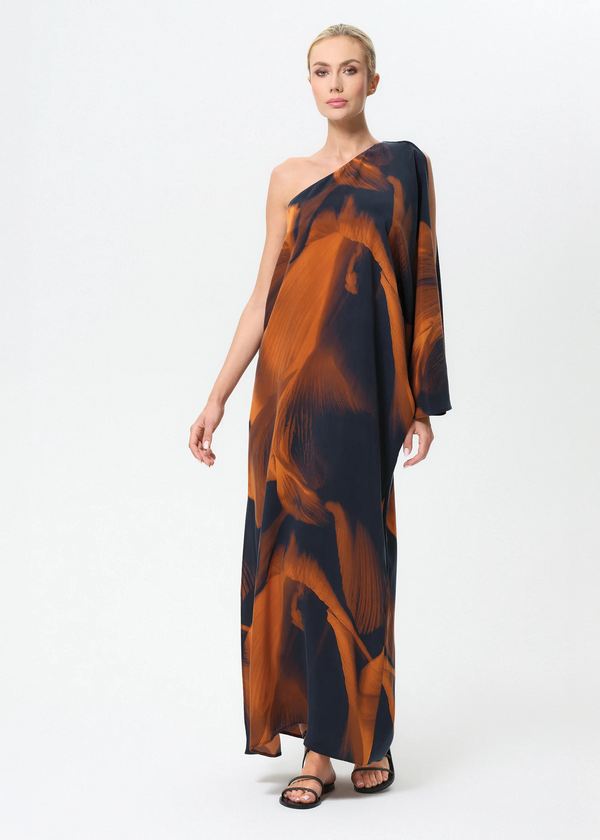 Niluu Loren Calypso One Shoulder Maxi Dress