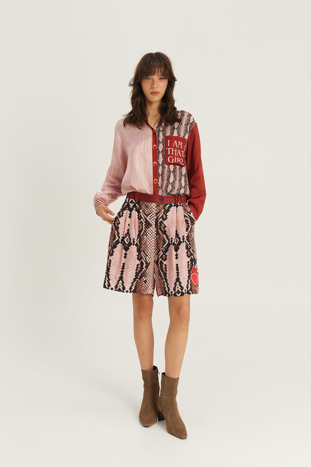 Isabel Printed Shirt Red Aura by Me 369 from Marina St Barth