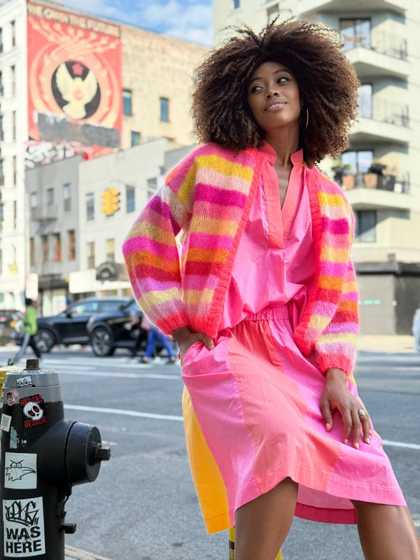 Little Jacket Multi Stripes Pink