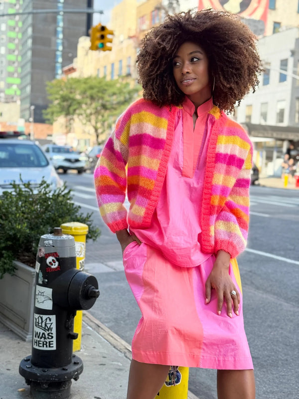 Little Jacket Multi Stripes Pink