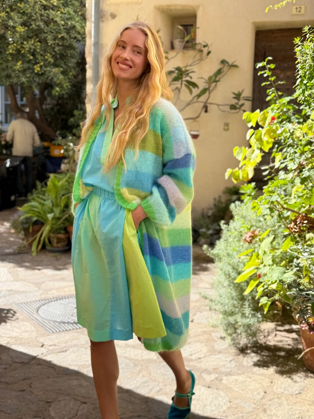 Coat Multistripes Blue by Rose Carmine from Marina St Barth