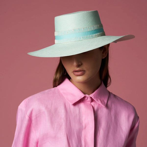Ecuador Mia Wide Brim Adriatique Mist by Artesano from Marina St Barth