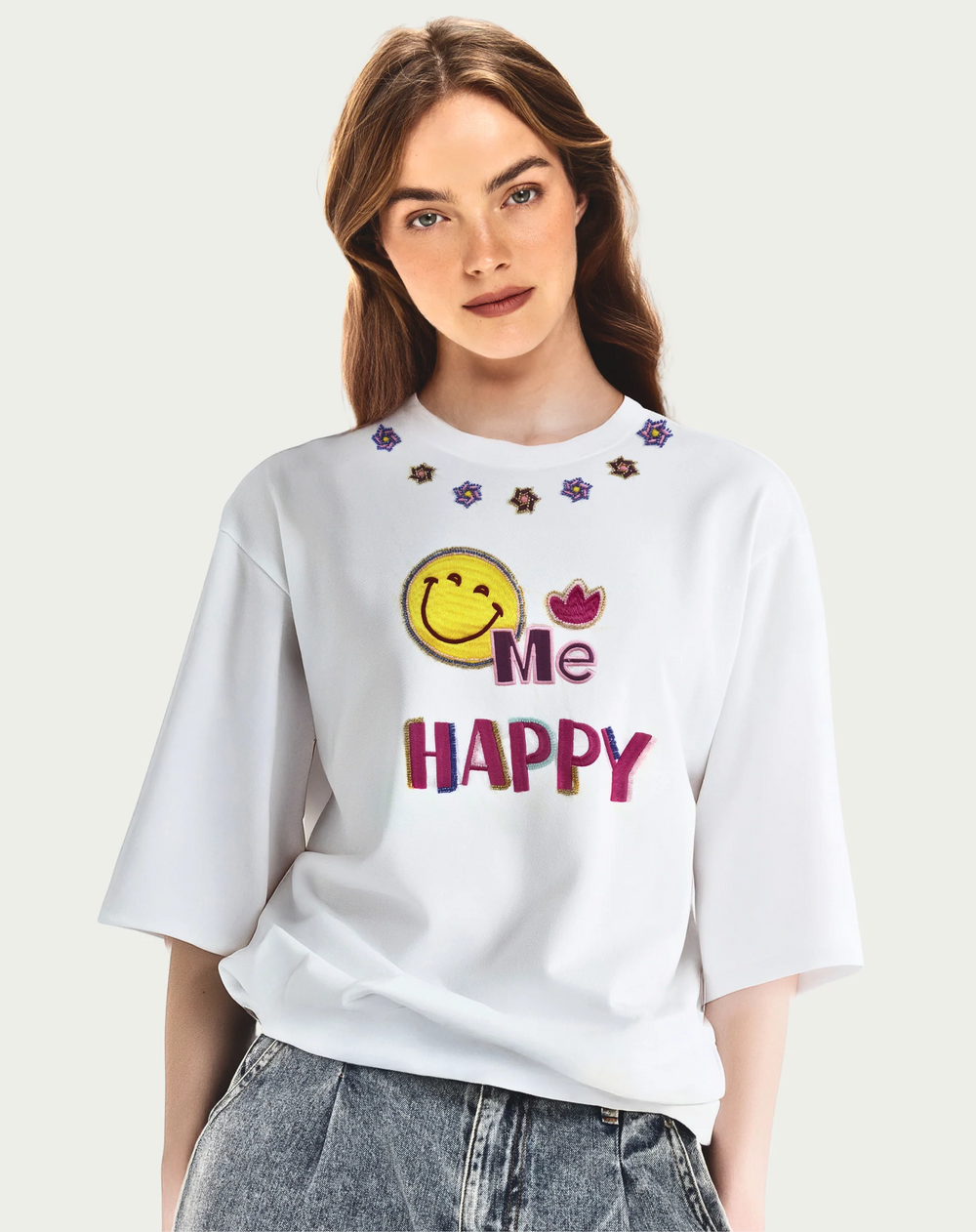 Angelina Happy Oversized Tee Shirt by Me 369 from Marina St Barth
