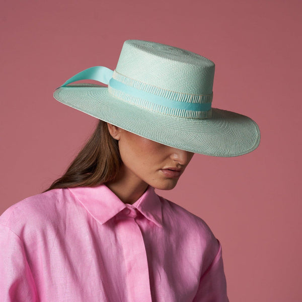 Ecuador Mia Wide Brim Adriatique Mist by Artesano from Marina St Barth