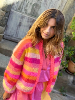 Little Jacket Multi Stripes Pink