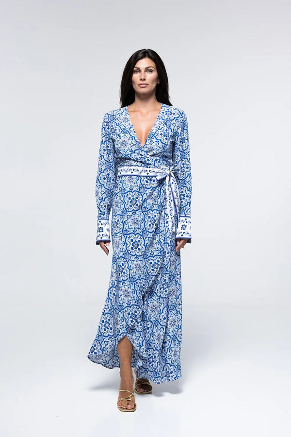 Valina Dress Blue Tile