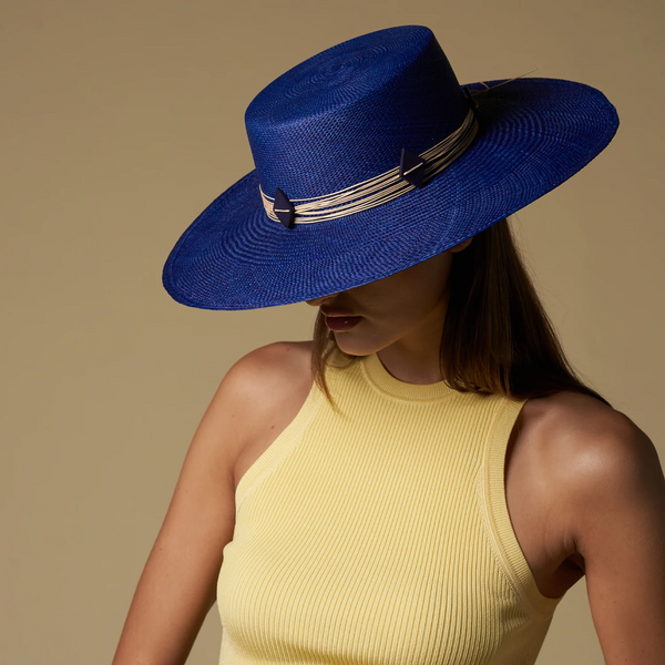 Ecuador Bianca Wide Brim Saphire Blue