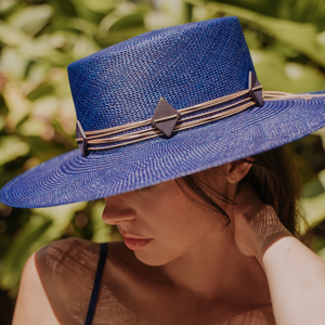 Ecuador Bianca Wide Brim Saphire Blue