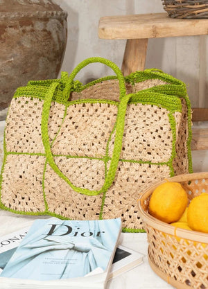 Carrey Raffia Tote Bag