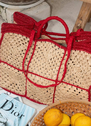 Carrey Raffia Tote Bag