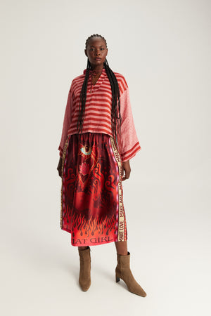 Vanessa Midi Skirt Red Aura by Me 369 from Marina St Barth