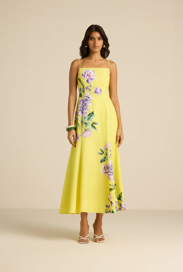Vama Paneled Midi Dress
